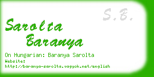 sarolta baranya business card